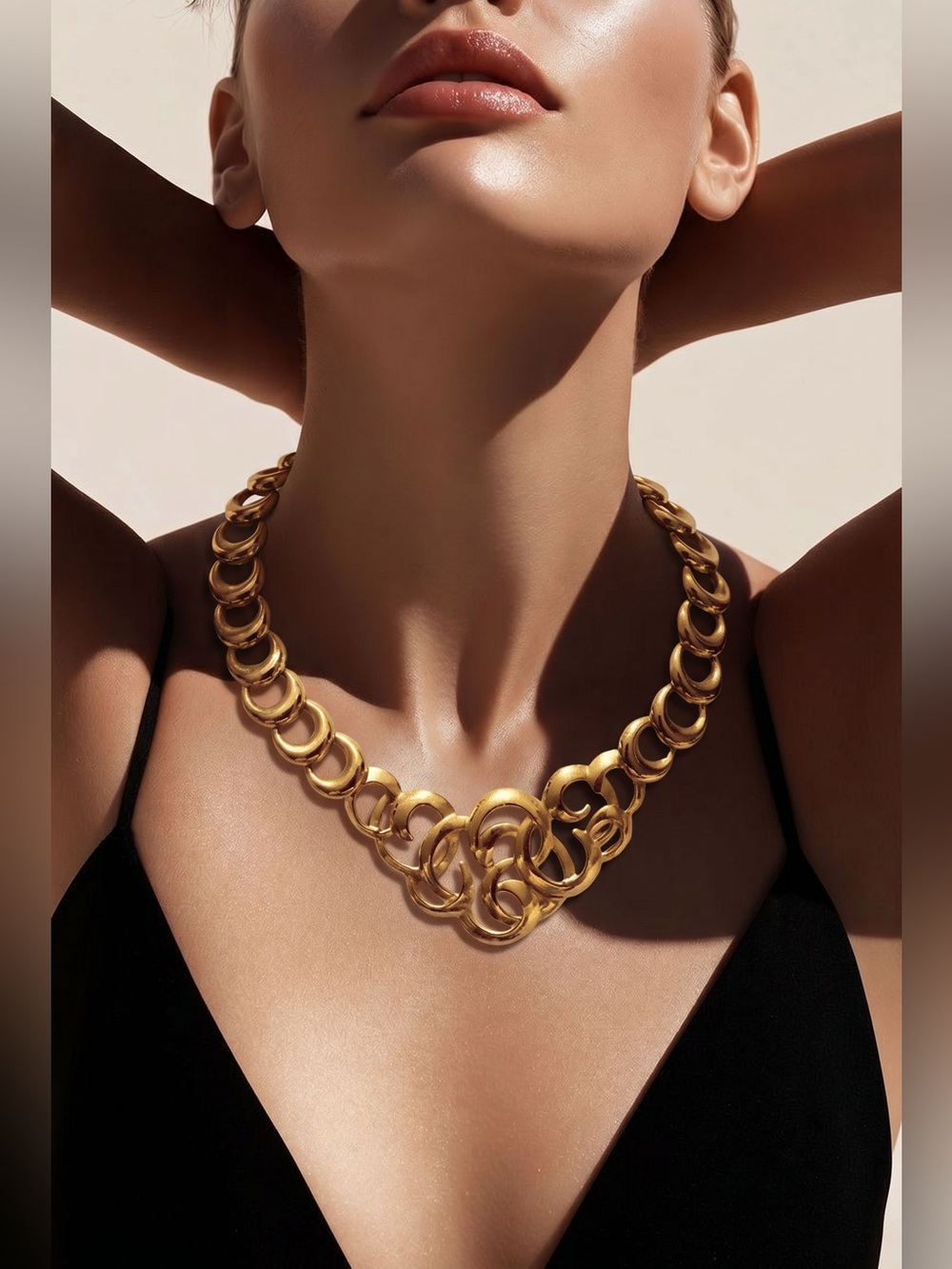 NAPIER gold tone swirl necklace